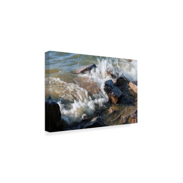 Anthony Paladino 'Waves Crashing Upon Rocks Fairhaven' Canvas Art,30x47